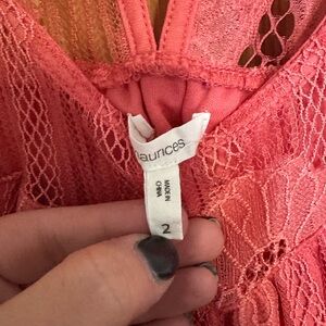 Maurices Vibrant Coral Lace Top